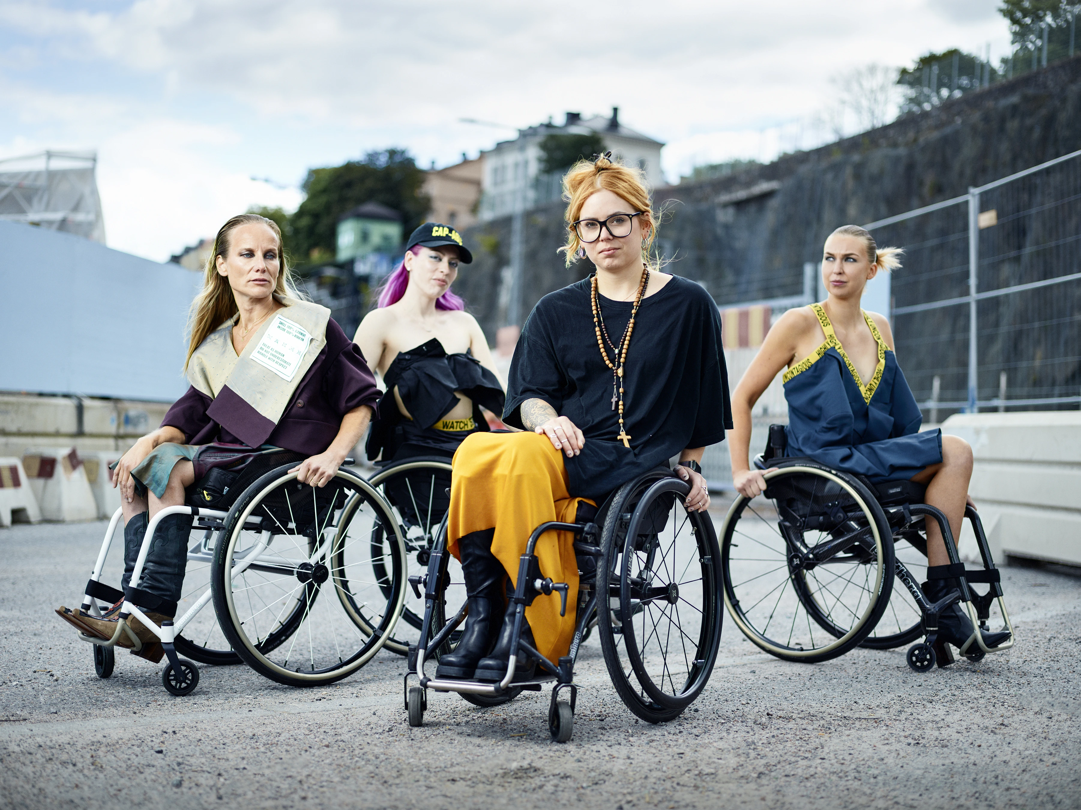 Stockholm Fashion Week: “Who Chairs? – Don’t worry I’ll bring a ramp” photo of four models in wheelchairs